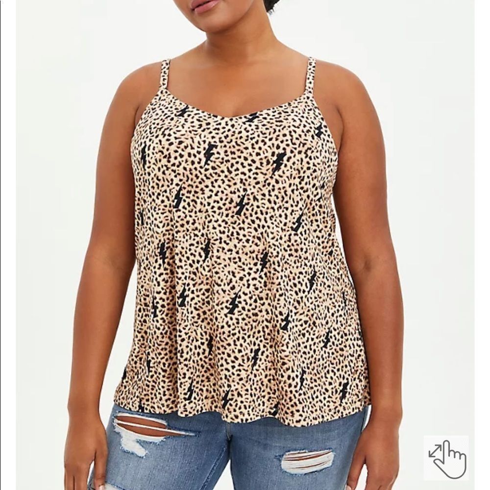 NWT Torrid Swing Cami Leopard & Bolts